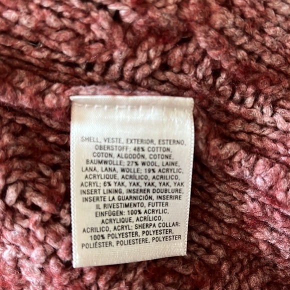 Sleeping on Snow Cable Knit Bomdurant Cardigan With Sherpa Collar - Picture 9 of 9